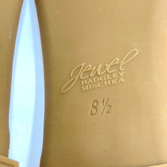 Jewel Badgley Mischka Womens Size 8.5 Larissa Champagne Satin Flats‎ Dress Shoes - Picture 12 of 13